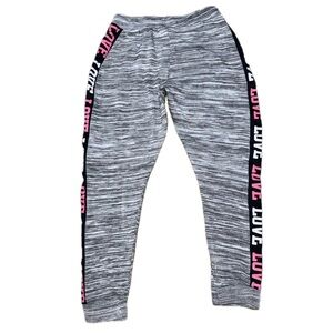 👖💗‎ BOBBIE BROOKS Y2K LOVE Jogger Sweatpants | Black PINK Trim | Women’s Sz M